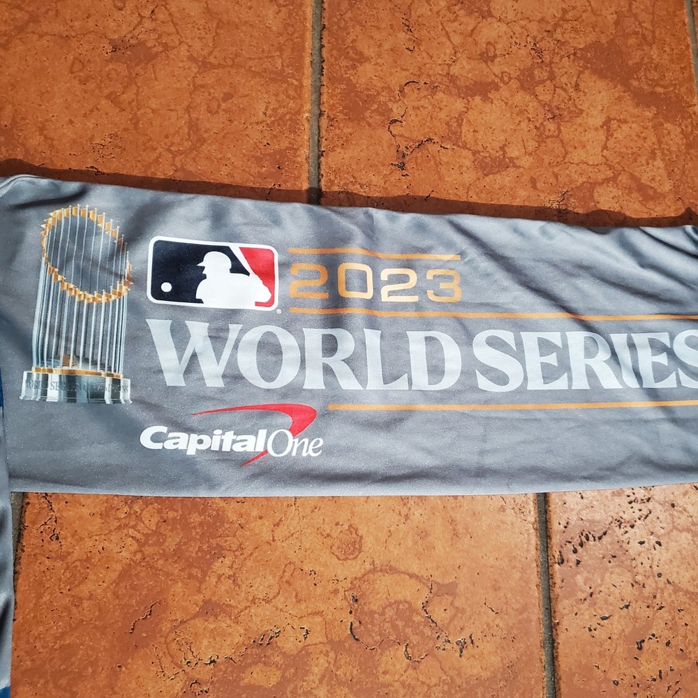 2023 MLB World Series Capital One Commemorative Fringe Scarf Gray Blue OS - Picture 5 of 6